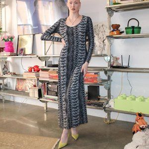 Miss Sixty Long Sleeve Bodycon dress snakeskin print L